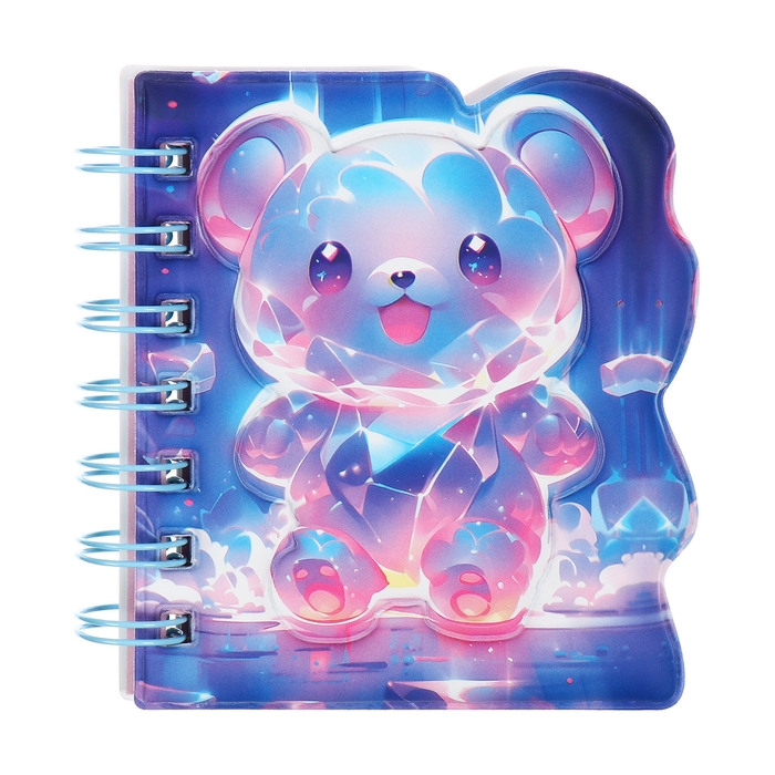 Записная книжка подарочная на гребне 80л,линия, цветной блок,обложка ПВХ 3D Мишка(10х10,5см) 10539 Записная книжка подарочная на гребне 80л,линия, цветной блок,обложка ПВХ 3D Мишка(10х10,5см) 10539
