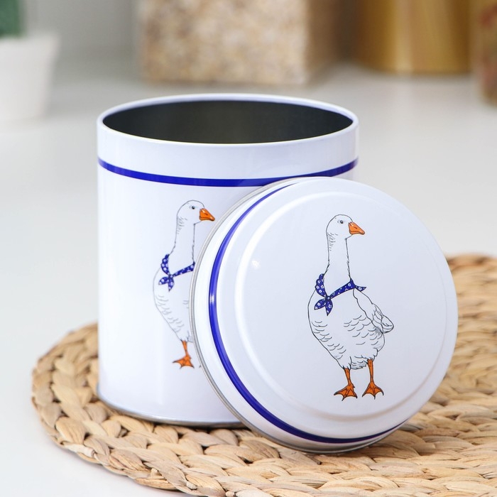 Банка для сыпучих продуктов «Гуси», 800 мл, круглая