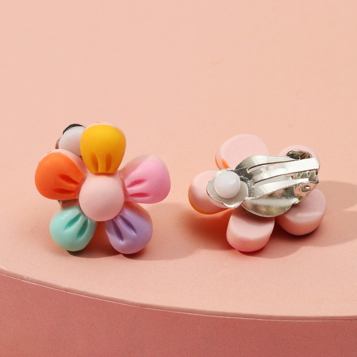 Клипсы детские «Выбражулька» цветочек пятилистник, цветные Клипсы детские «Выбражулька» цветочек пятилистник, цветные