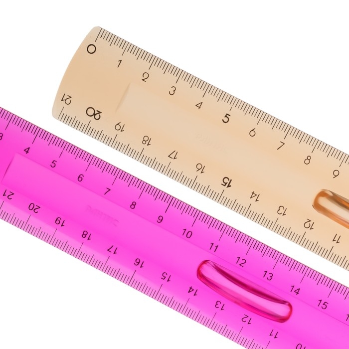 Набор линеек 2 штуки, Calligrata 20/25 см, с держателем, прозрачные, МИКС Набор линеек 2 штуки, Calligrata 20/25 см, с держателем, прозрачные, МИКС