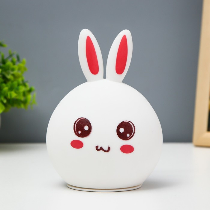 Ночник силикон  Ночник силикон "Антистресс Мякиш Зайчонок" 4хLED USB 16х11х10,5 см