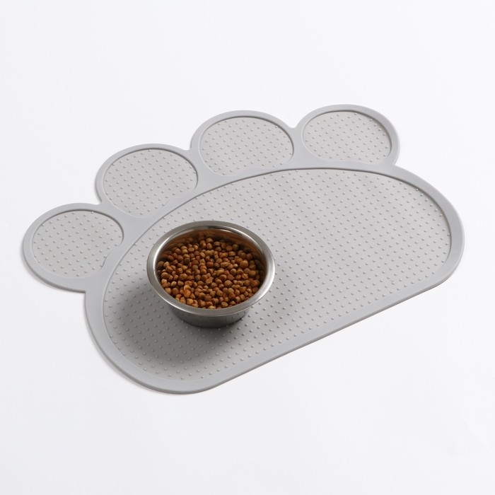Коврик силиконовый под миску, 40 х 30 см, серый Коврик силиконовый под миску, 40 х 30 см, серый