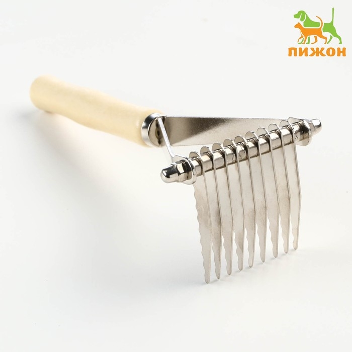 Колтунорез-грабли Wood, 9 лезвий, деревянная ручка Колтунорез-грабли Wood, 9 лезвий, деревянная ручка