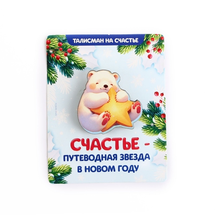 Значок новогодний «Новый год: Путеводная звезда», 4,5 х 4,4 см