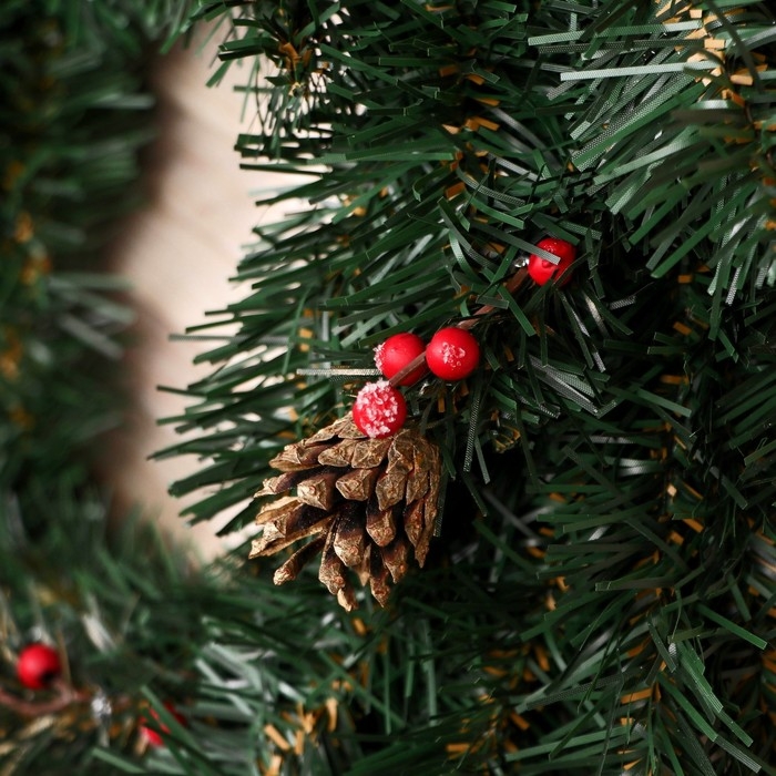 Новогодний венок  Новогодний венок "Рождественский" шишка золото+ягода 45см