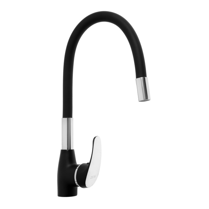 Смеситель для кухни ZEIN Z6972, силиконовый излив, картридж 40 мм, латунь, черный/хром Смеситель для кухни ZEIN Z6972, силиконовый излив, картридж 40 мм, латунь, черный/хром
