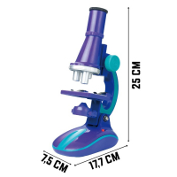 Микроскоп «Юный биолог», кратность увеличения x450, x200, x100, с подсветкой