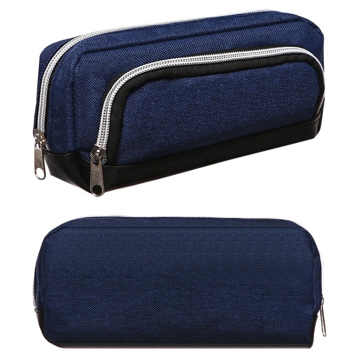 Пенал мягкий 2 отделения, 100 х 210 х 65 мм, объёмный, Calligrata, джинс Пенал мягкий 2 отделения, 100 х 210 х 65 мм, объёмный, Calligrata, джинс