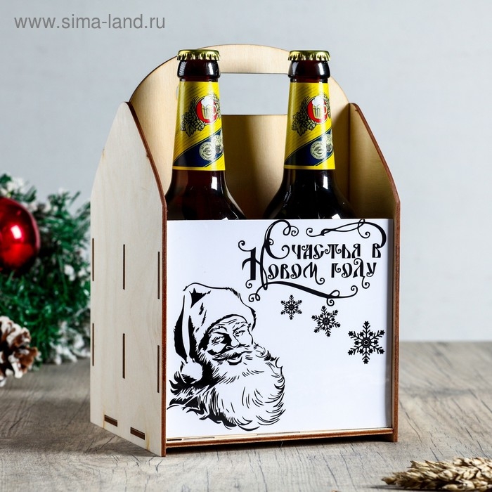 Ящик под пиво  Ящик под пиво "Счастья в Новом Году!" Дед Мороз