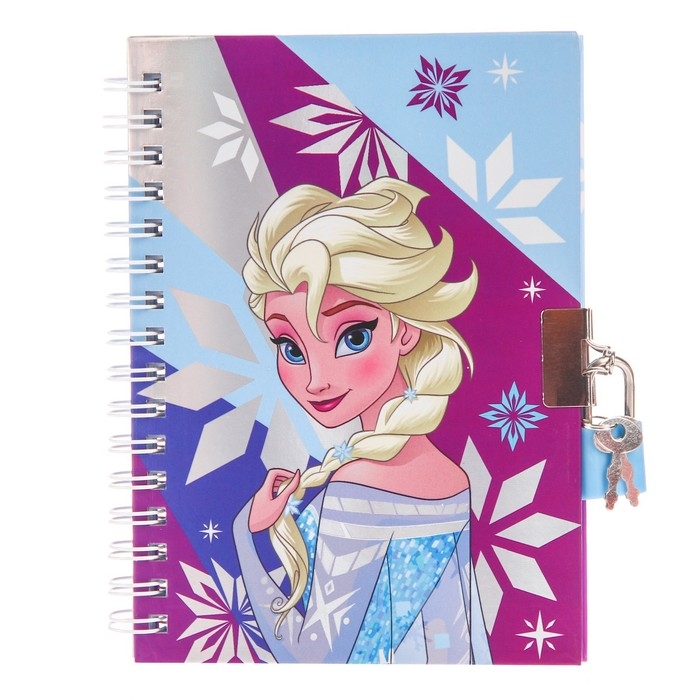 Записная книжка на замочке А6, Записная книжка на замочке А6, "Эльза", 50 листов, Холодное сердце