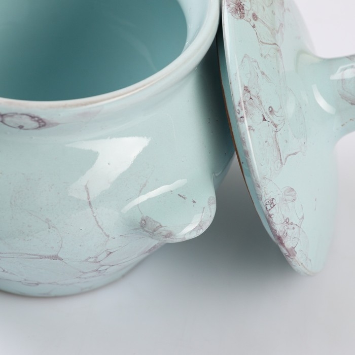 Горшок керамический для запекания №5 с ручками, 0,5л / 10х10,5см, романтика Горшок керамический для запекания №5 с ручками, 0,5л / 10х10,5см, романтика