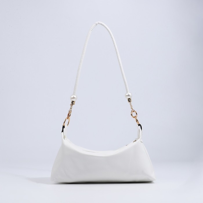 Сумка-багет на молнии, цвет белый Сумка-багет на молнии, цвет белый