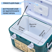 Термоконтейнер "Арктика", 30 л, 52 x 36.5 х 33 см, зеленый