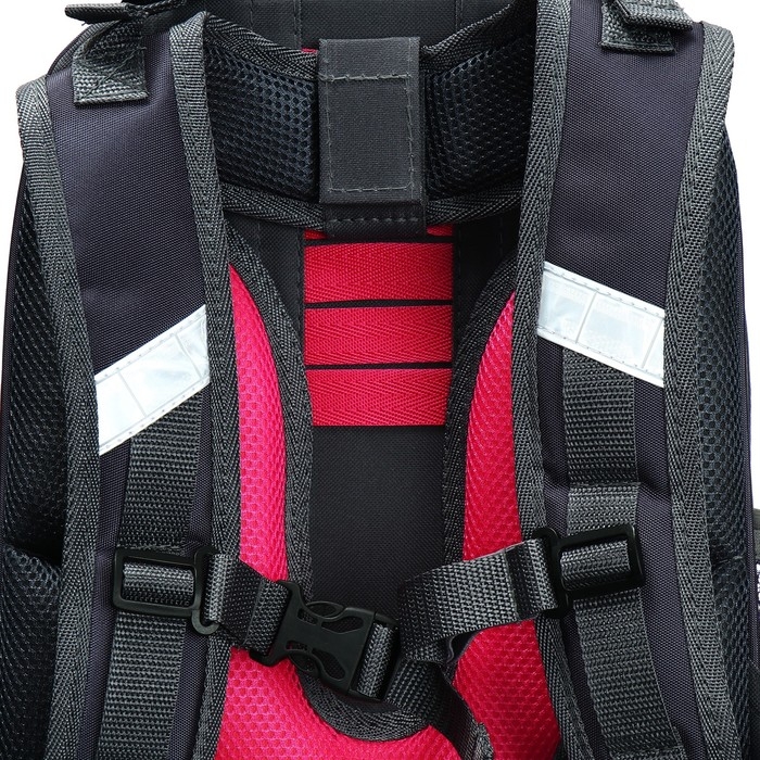 Рюкзак каркасный школьный 38 х 30 х 16 см, эргономичная спинка, Stavia Рюкзак каркасный школьный 38 х 30 х 16 см, эргономичная спинка, Stavia "Звёздочки", серый