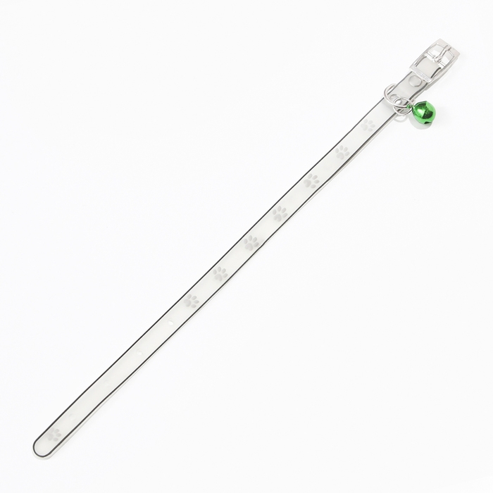 Ошейник Ошейник "Лапки", 28 х 1 см, ОШ 18-24 см, прозрачный/белый