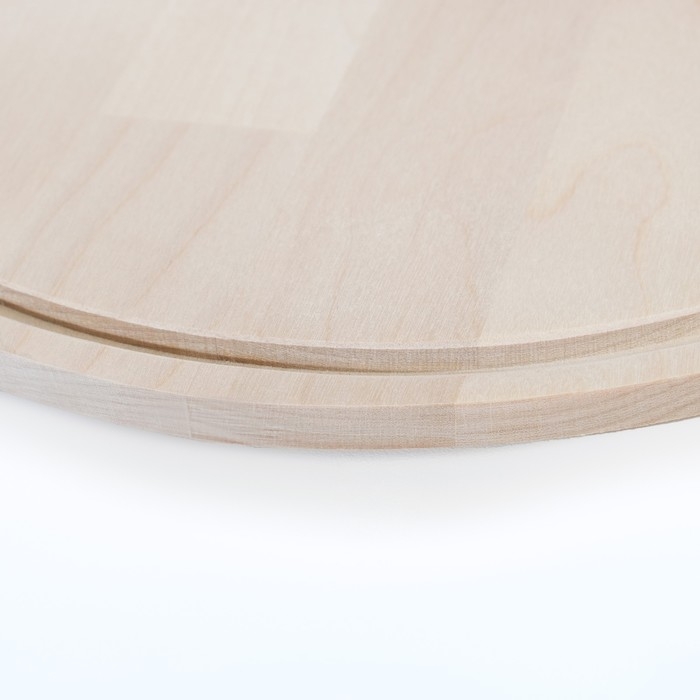 Доска разделочная деревянная с желобом  Доска разделочная деревянная с желобом "Круг" 26х26х0,8 см береза