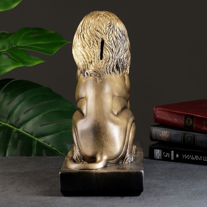 Копилка Копилка "Лев с шаром" черно-золотой, 32х15х35см