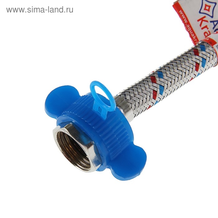 Подводка гибкая AquaKratos, гайка-гайка, 300 см, нерж.сталь, с ключом для монтажа Подводка гибкая AquaKratos, гайка-гайка, 300 см, нерж.сталь, с ключом для монтажа
