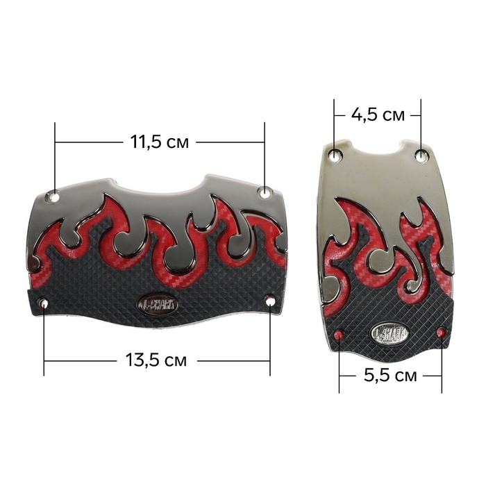 Накладки на педали Cartage, антискользящие, набор 2 шт, красный Накладки на педали Cartage, антискользящие, набор 2 шт, красный