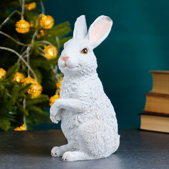 Садовая фигура  Садовая фигура "Зайка" белый, 12х9х21см