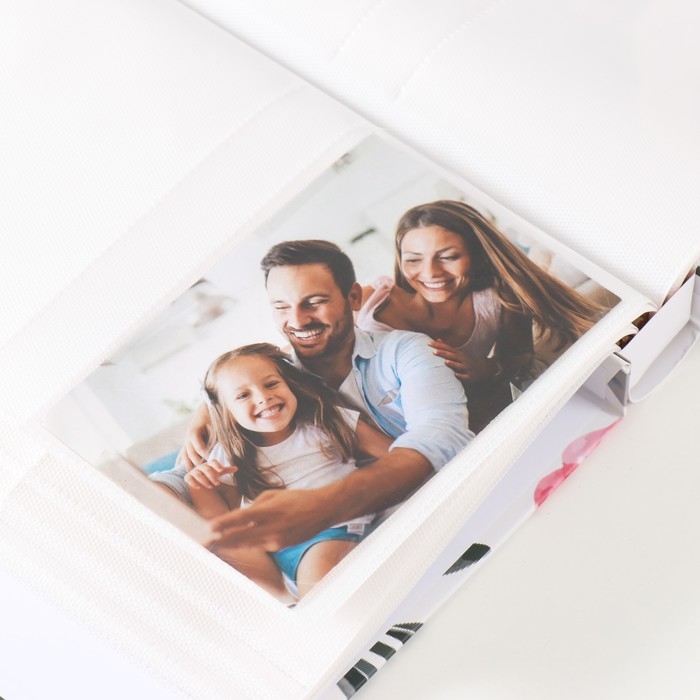 Фотоальбом на 100 фото 10х15 см  Фотоальбом на 100 фото 10х15 см "Нарисованные цветы" в коробке МИКС 5,7х20.5х26 см