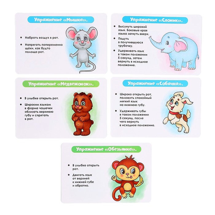 Набор для развития речи «Зарядка в зоопарке», 3+, МИКС Набор для развития речи «Зарядка в зоопарке», 3+, МИКС
