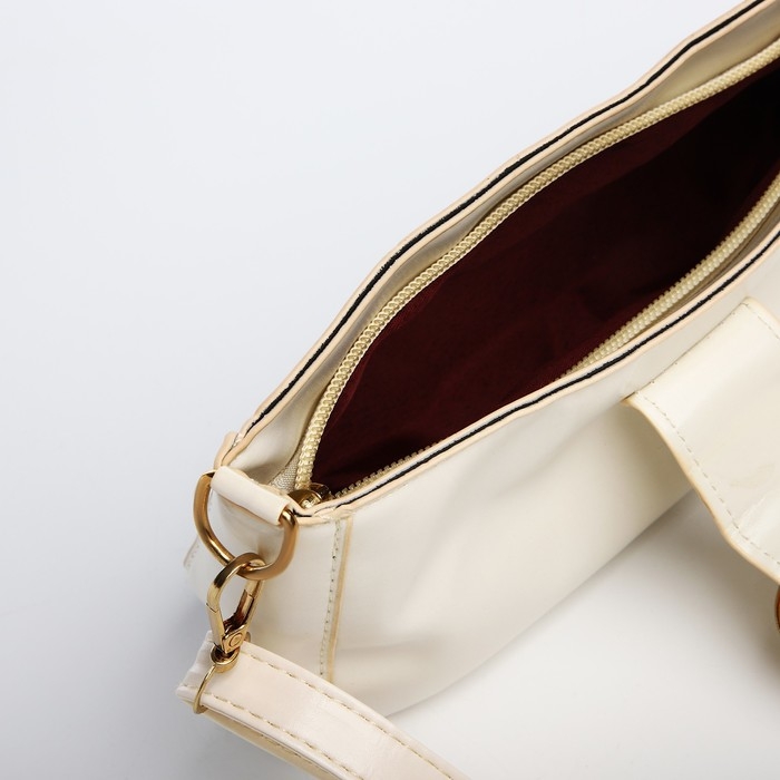 Сумка-багет на молнии, цвет белый Сумка-багет на молнии, цвет белый