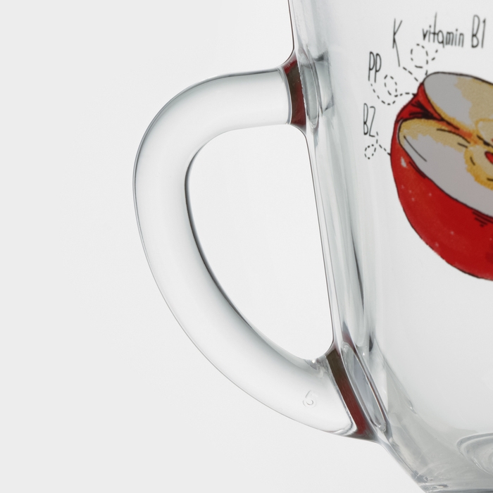 Кружка стеклянная «Полезные фрукты», 200 мл, рисунок МИКС