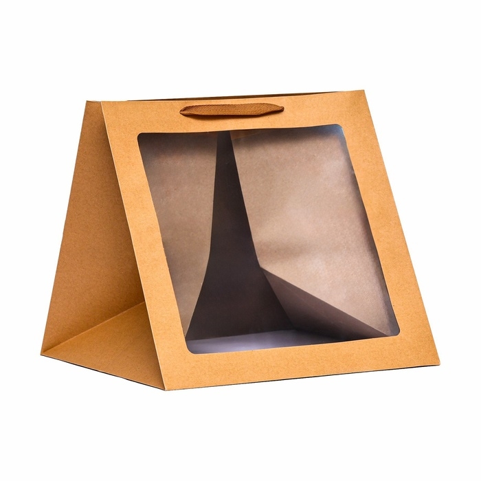 Пакет подарочный, крафт, с окном, 40 х 40 х 40 см Пакет подарочный, крафт, с окном, 40 х 40 х 40 см