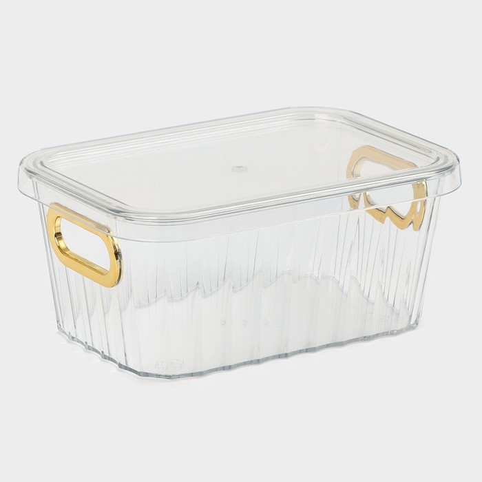 Контейнер для хранения с крышкой «Грани», 18×13×8 см, цвет МИКС Контейнер для хранения с крышкой «Грани», 18×13×8 см, цвет МИКС