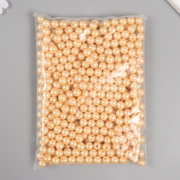 Набор бусин Набор бусин "Жемчуг" d 10 мм, 250 гр, бежевый