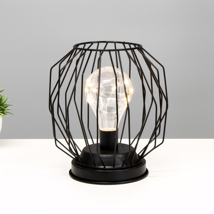 Ночник Ночник "Гараж" черный от батареек 3xААА 19х16х16 см RISALUX