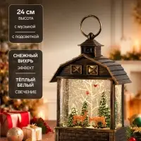 Светодиодная фигура &laquo;Олени в лесу&raquo; 14&times;24&times;8 см, пластик, от батареек ААх3, USB, свечение тёплое белое