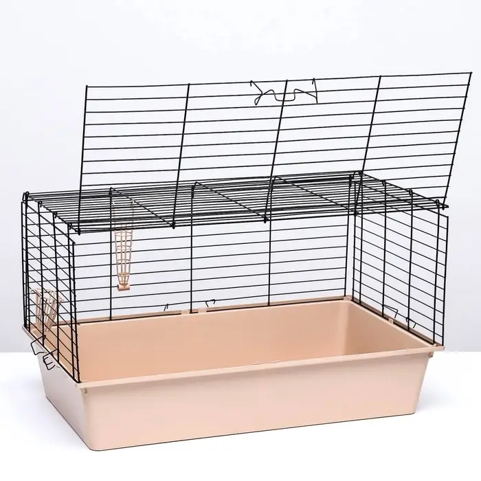 Клетка для кроликов, морских свинок &laquo;Пижон&raquo; №4 складная, 80&times;50&times;47 см, бежевая