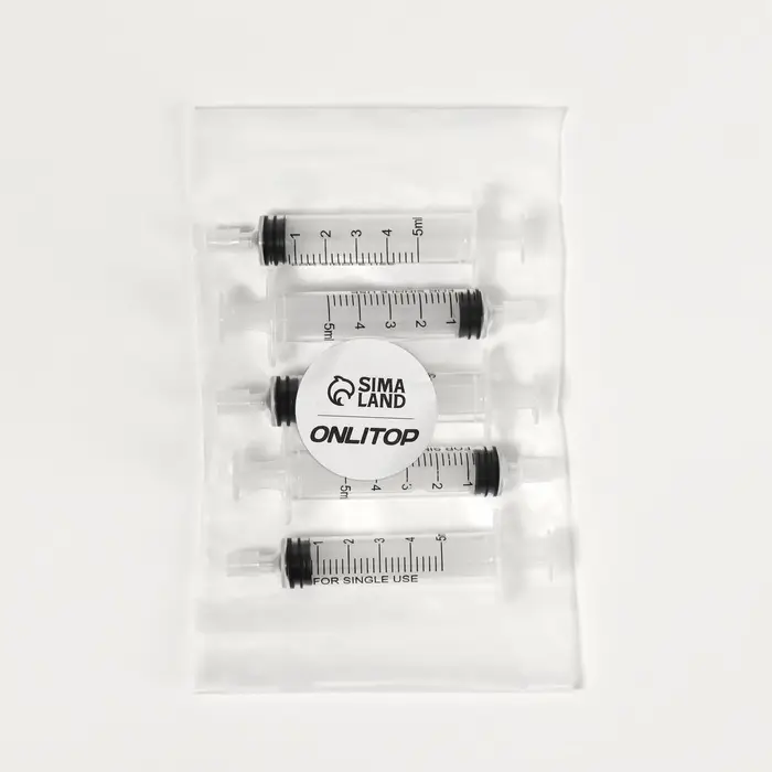 Шприц парфюмерный, 5 мл, фасовка - 5 шт., прозрачный Шприц парфюмерный, 5 мл, фасовка - 5 шт., прозрачный