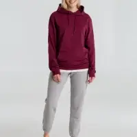Толстовка с капюшоном унисекс Hoodie, бордовая, размер XS