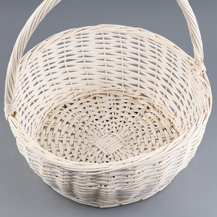 Корзина плетеная, 40х18/44 см, белый, ива Корзина плетеная, 40х18/44 см, белый, ива