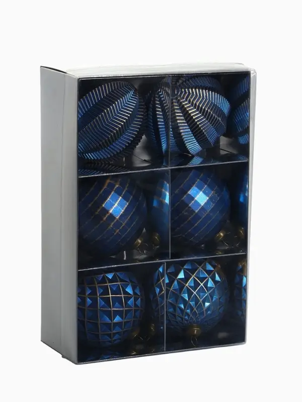 Набор ёлочных шаров &laquo;Вестон&raquo;, d=8 см, 6 шт., галант, синий