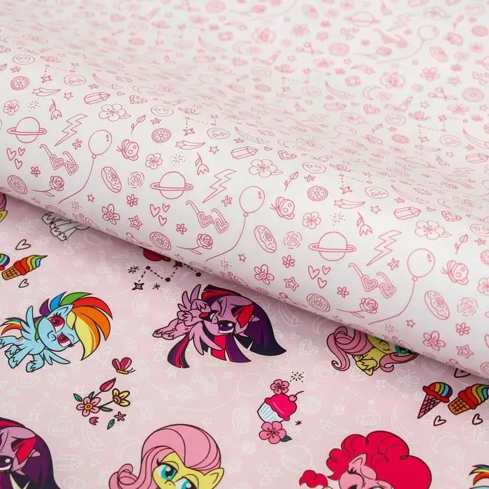 Бумага упаковочная глянцевая двусторонняя, 60*90 см, My Little Pony,