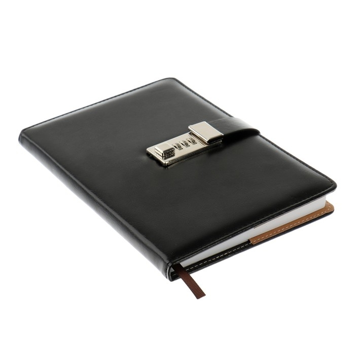 Ежедневник недатированный А5, 100 листов в клетку, с хлястиком, обложка кожзам (с кодовым замком) МИКС Ежедневник недатированный А5, 100 листов в клетку, с хлястиком, обложка кожзам (с кодовым замком) МИКС