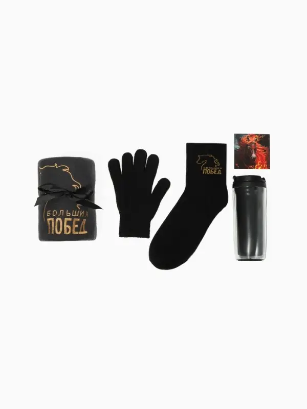 Набор подарочный  Набор подарочный "Больших побед" плед, перчатки и аксессуары