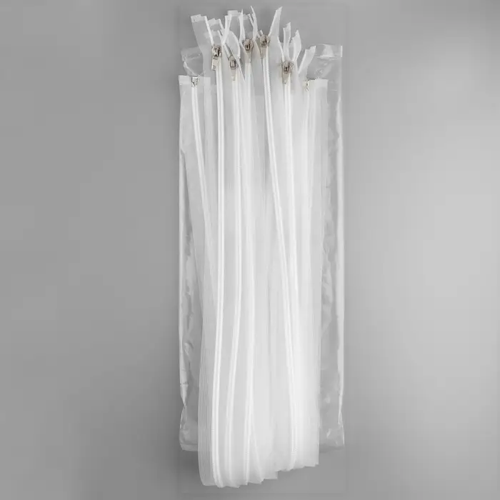 Молния «Спираль», №5, разъёмная, замок автомат, 70 см, прозрачная, белая