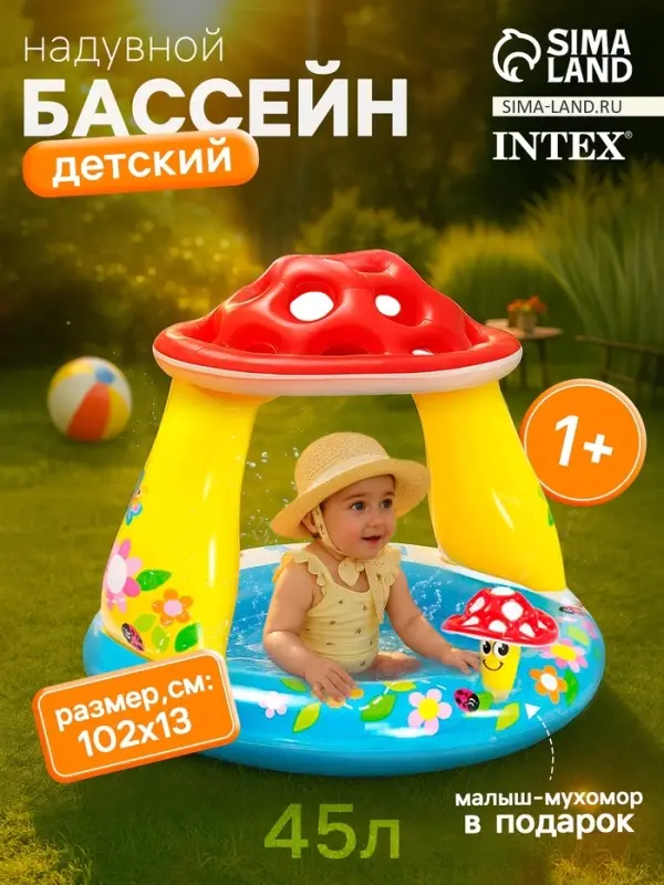 Бассейн надувной &laquo;Гриб&raquo;, 102&times;89 см, от 1-3 лет, 57114NP INTEX