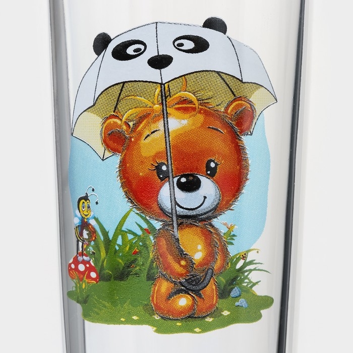 Набор стаканов «Веселые зверюшки», стеклянный, 230 мл, рисунок микс Набор стаканов «Веселые зверюшки», стеклянный, 230 мл, рисунок микс