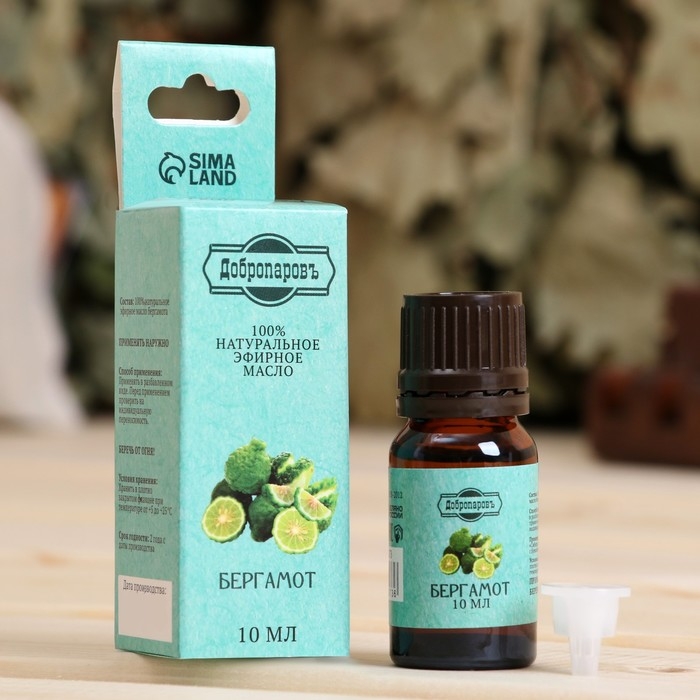 Эфирное масло Эфирное масло "Бергамот", флакон-капельница, аннотация, 10 мл, "Добропаровъ"