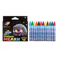 Мелки восковые 12 цветов &laquo;Фантазия&raquo;, круглые, МИКС