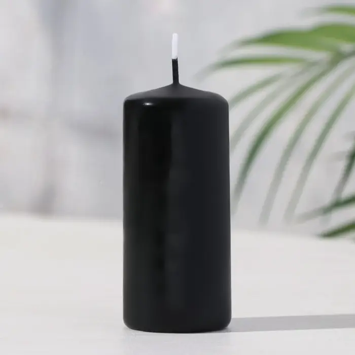 Свеча - цилиндр, 4&times;9 см, 11 ч, 90 г, чёрная