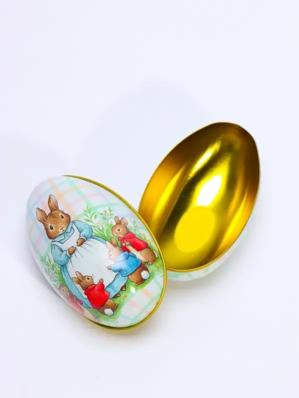 Шкатулка металлическая - яйцо &laquo;Мама-зайка с детками&raquo; 11&times;6.5&times;7 см