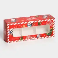 Коробка под 3 конфеты, «Новогодняя почта», 13×5×3.3 см