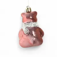 Ёлочные игрушки 3 шт. &laquo;Зимнее волшебство. Мишка колор&raquo; пластик, 9&times;5 см, красный